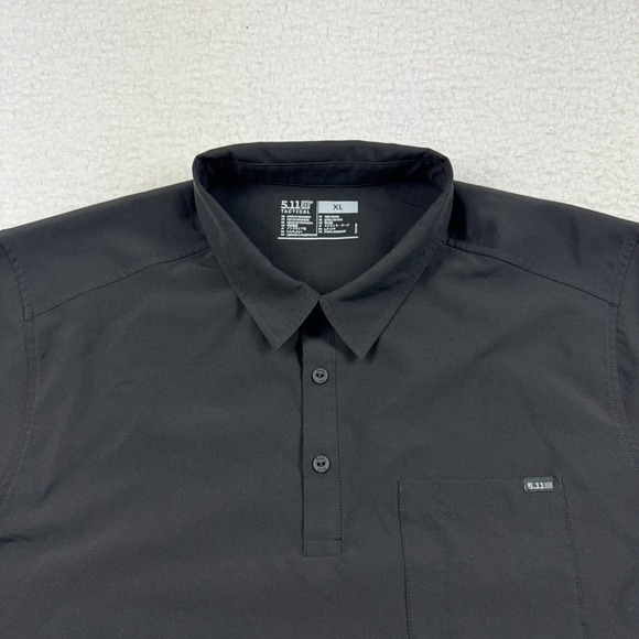 5.11 Tactical Polo Shirt Mens XL Black Flex Moisture Wicking‎ Performance Tennis - Picture 3 of 10